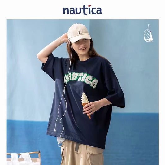 Nautica 布貼刺繡tee