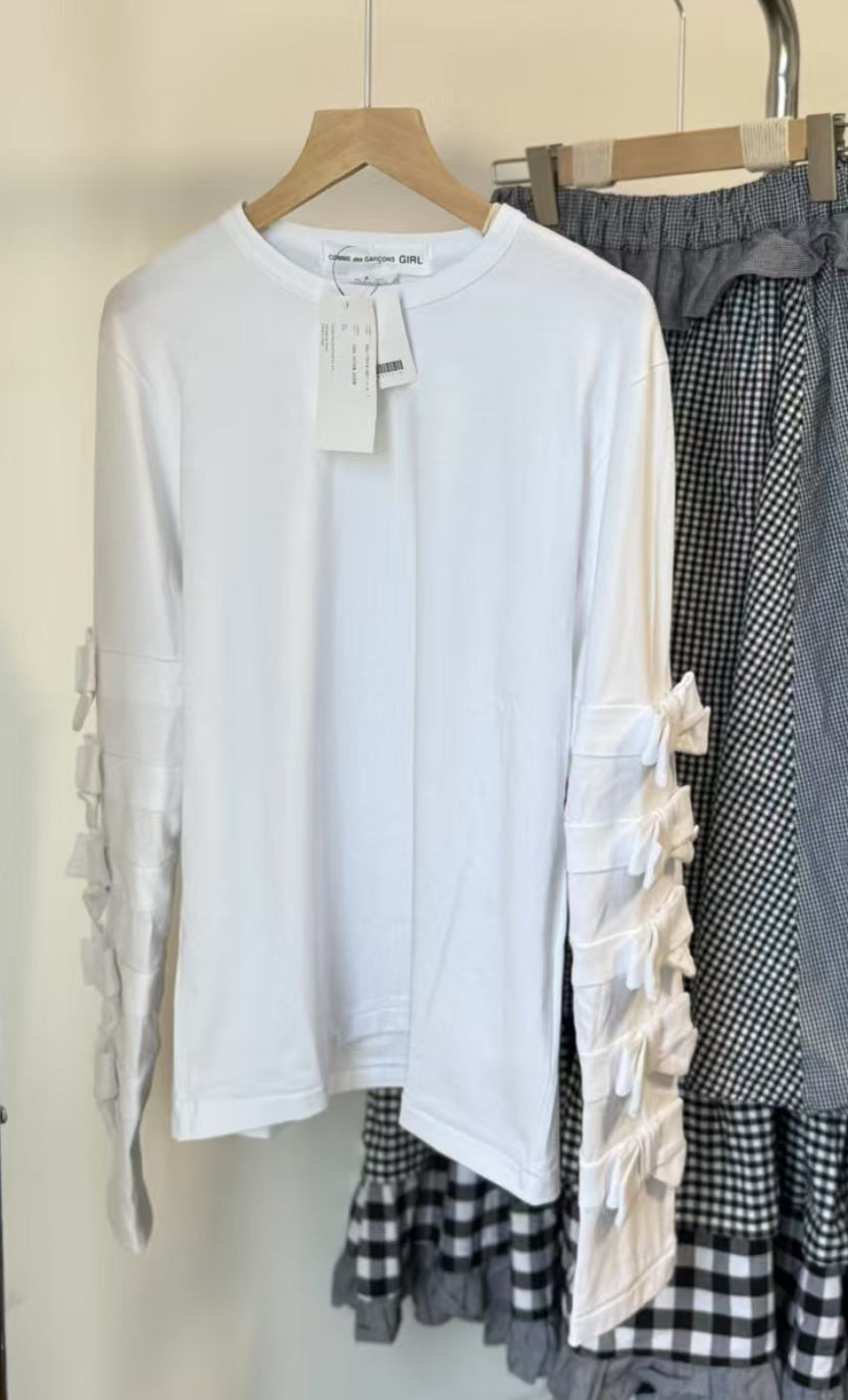 CDG girl蝴蝶結tee