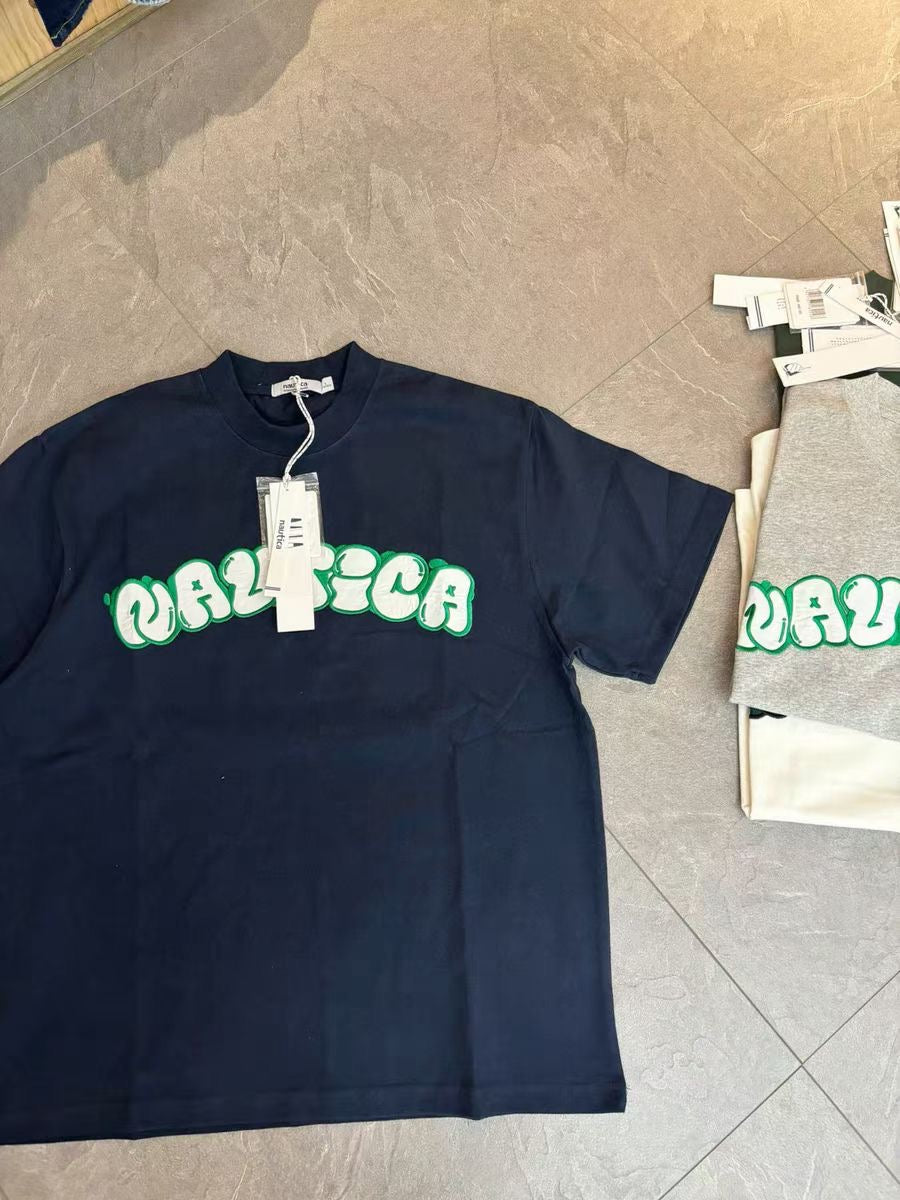 Nautica 布貼刺繡tee