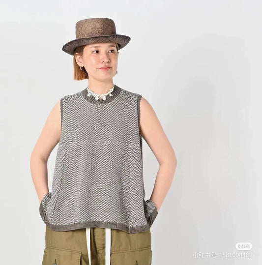 45R提花針織背心