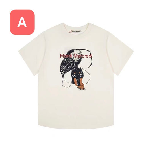 Mardi Mercredi 狗狗pattern tee
