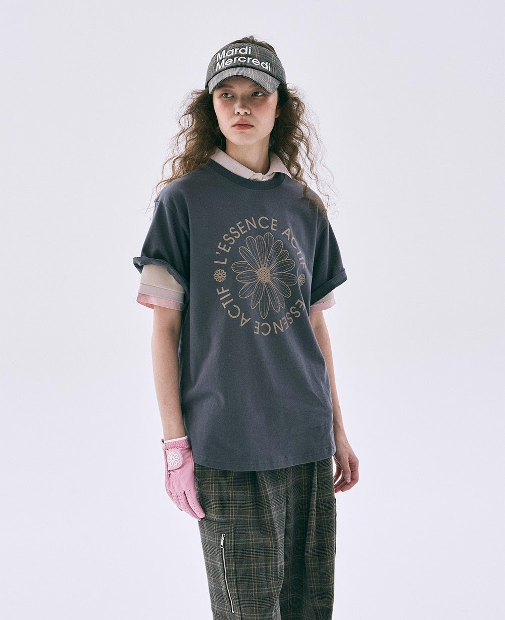 Mardi flower圓形印花短袖 tee