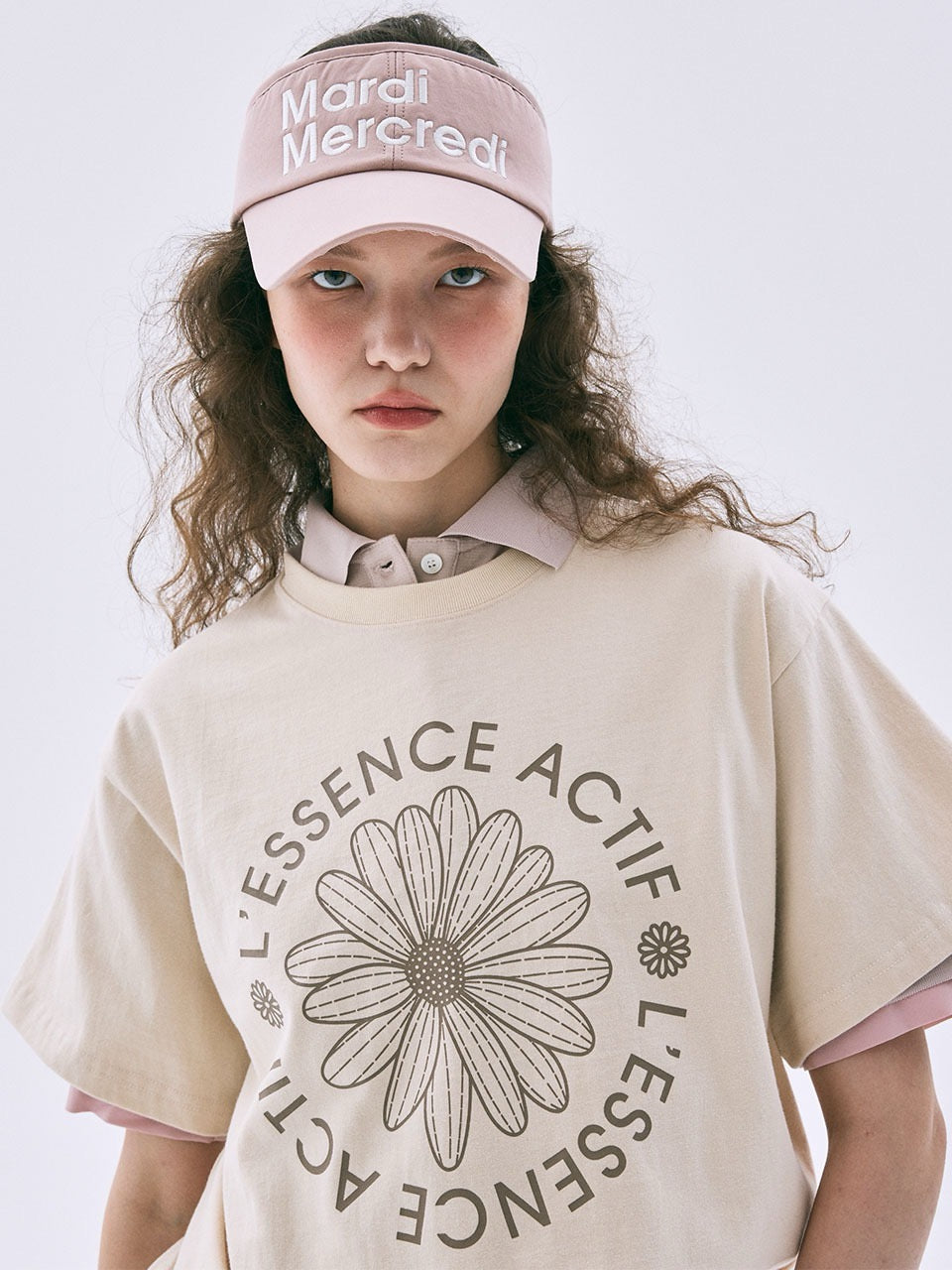 Mardi flower圓形印花短袖 tee