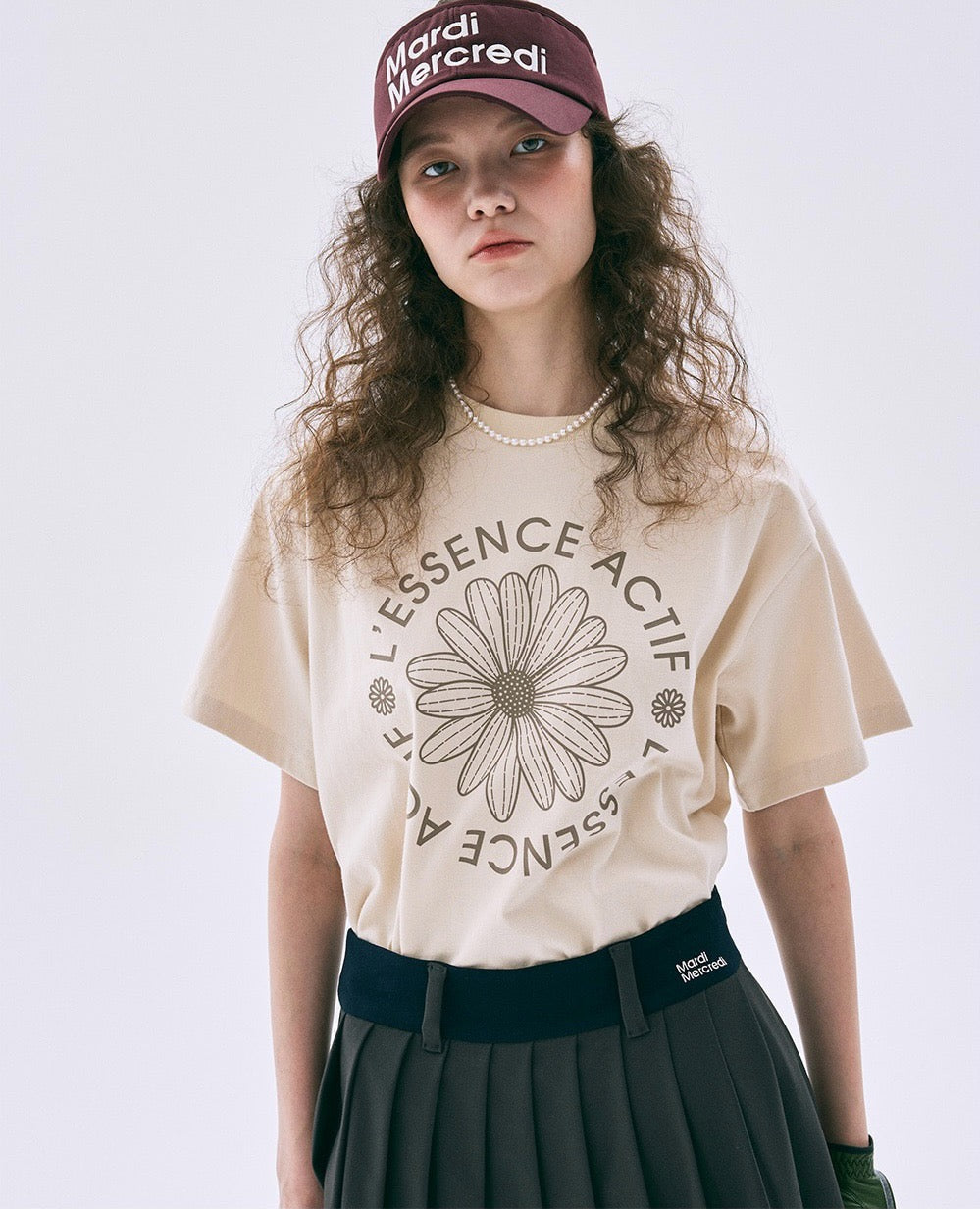 Mardi flower圓形印花短袖 tee