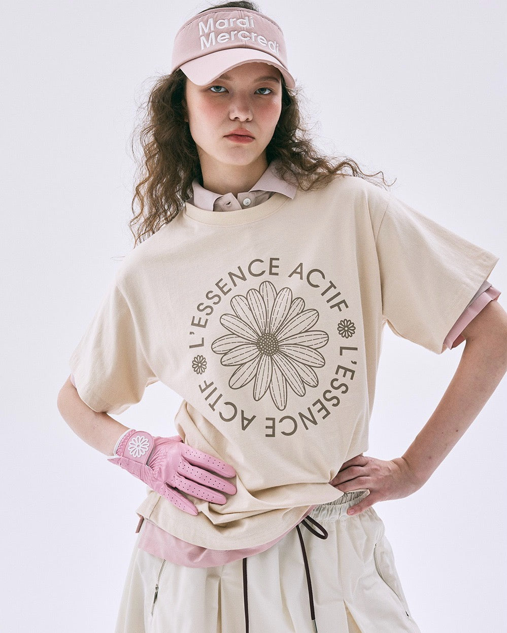 Mardi flower圓形印花短袖 tee