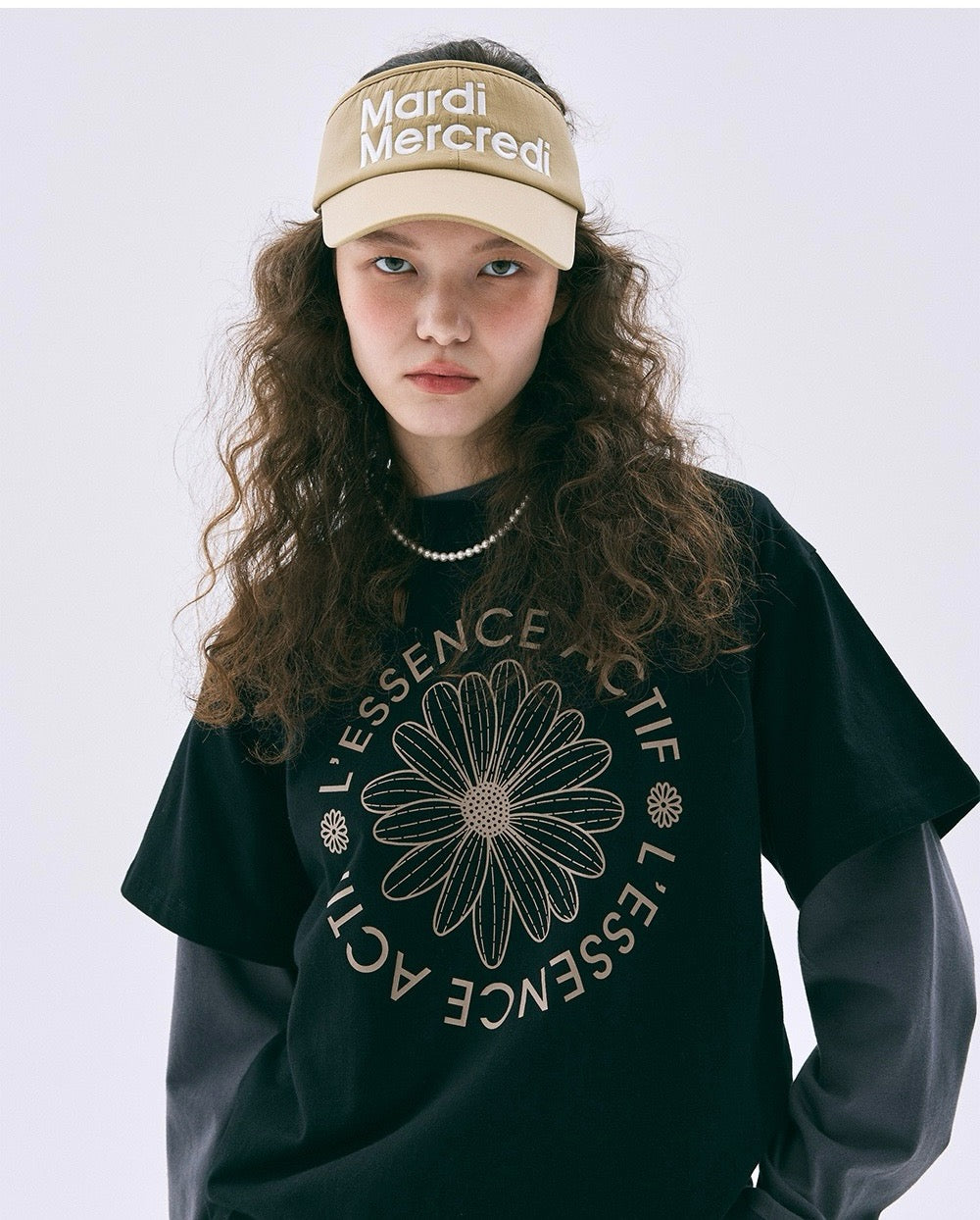 Mardi flower圓形印花短袖 tee