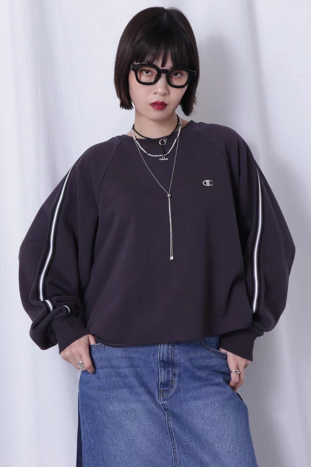 Champion x rose bud撞色衛衣