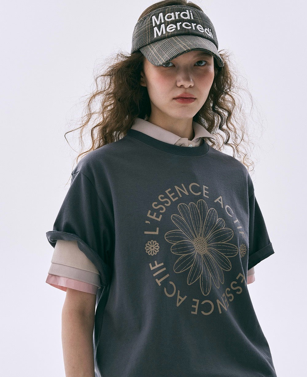 Mardi flower圓形印花短袖 tee