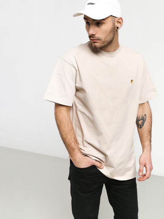 Carhartt 金色刺繡logo tee