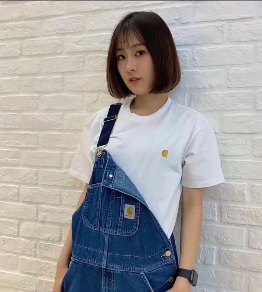 Carhartt 金色刺繡logo tee