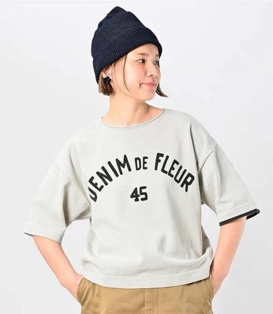 45R撞色logo tee