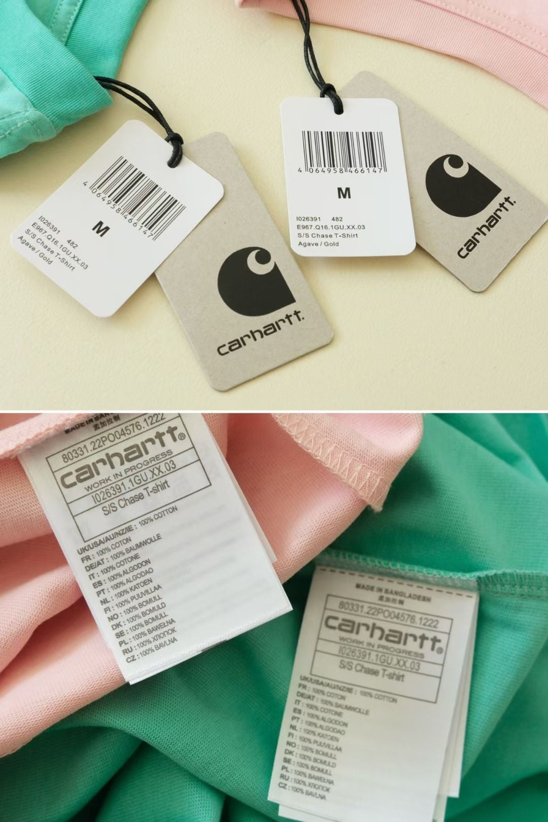 Carhartt 金色刺繡logo tee
