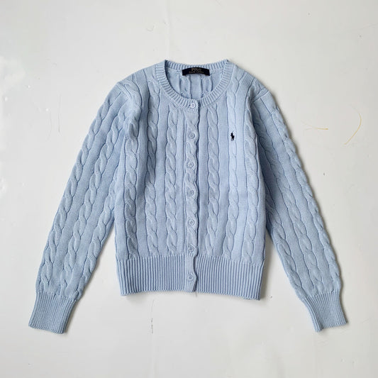 Polo麻花cardigan