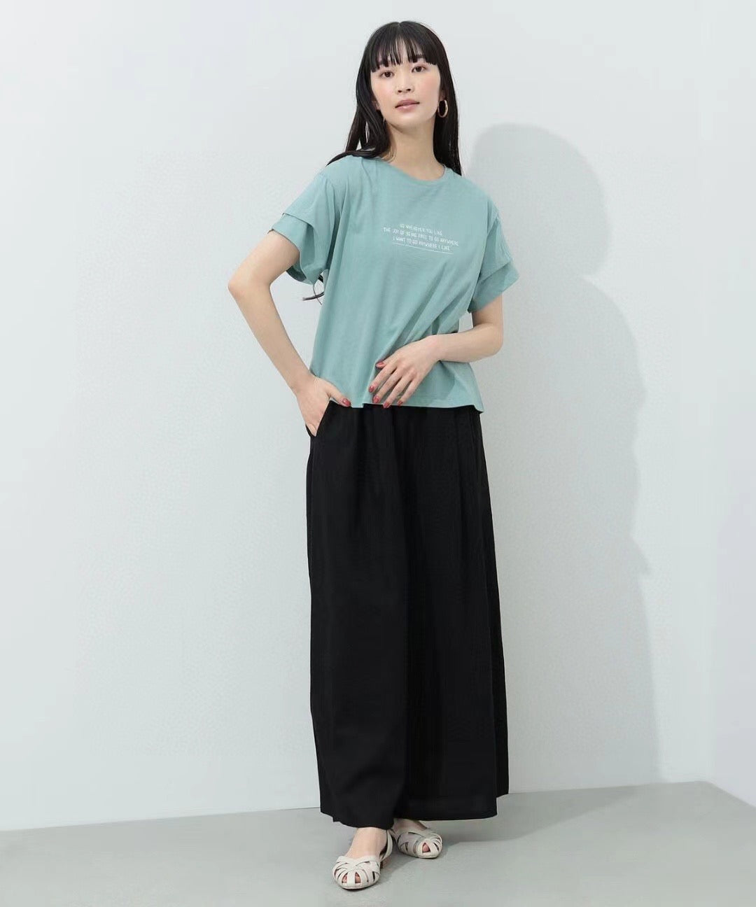 Beams logo 摺袖tee