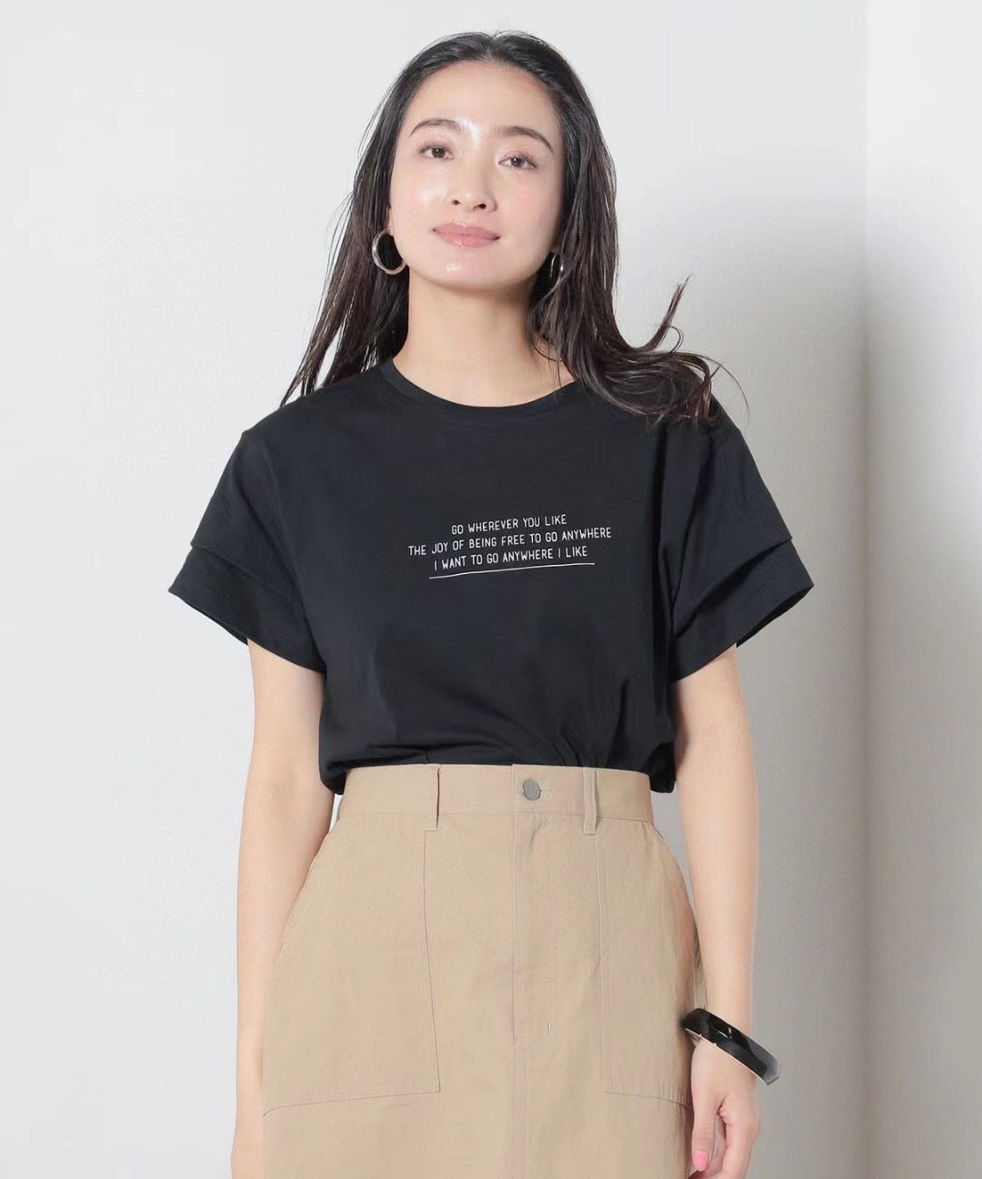 Beams logo 摺袖tee