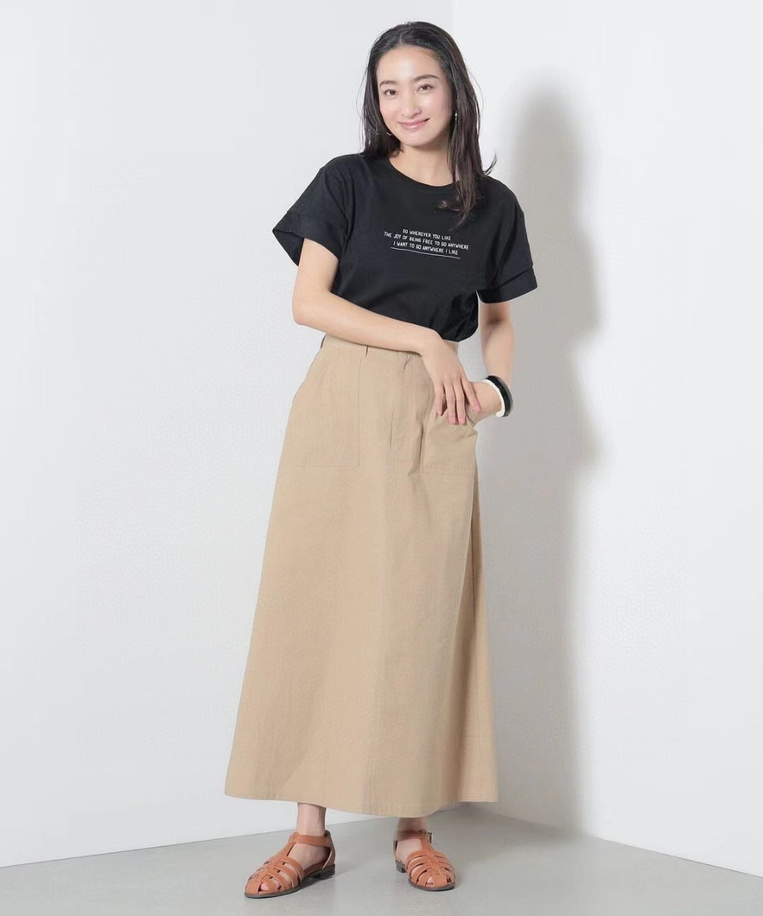 Beams logo 摺袖tee