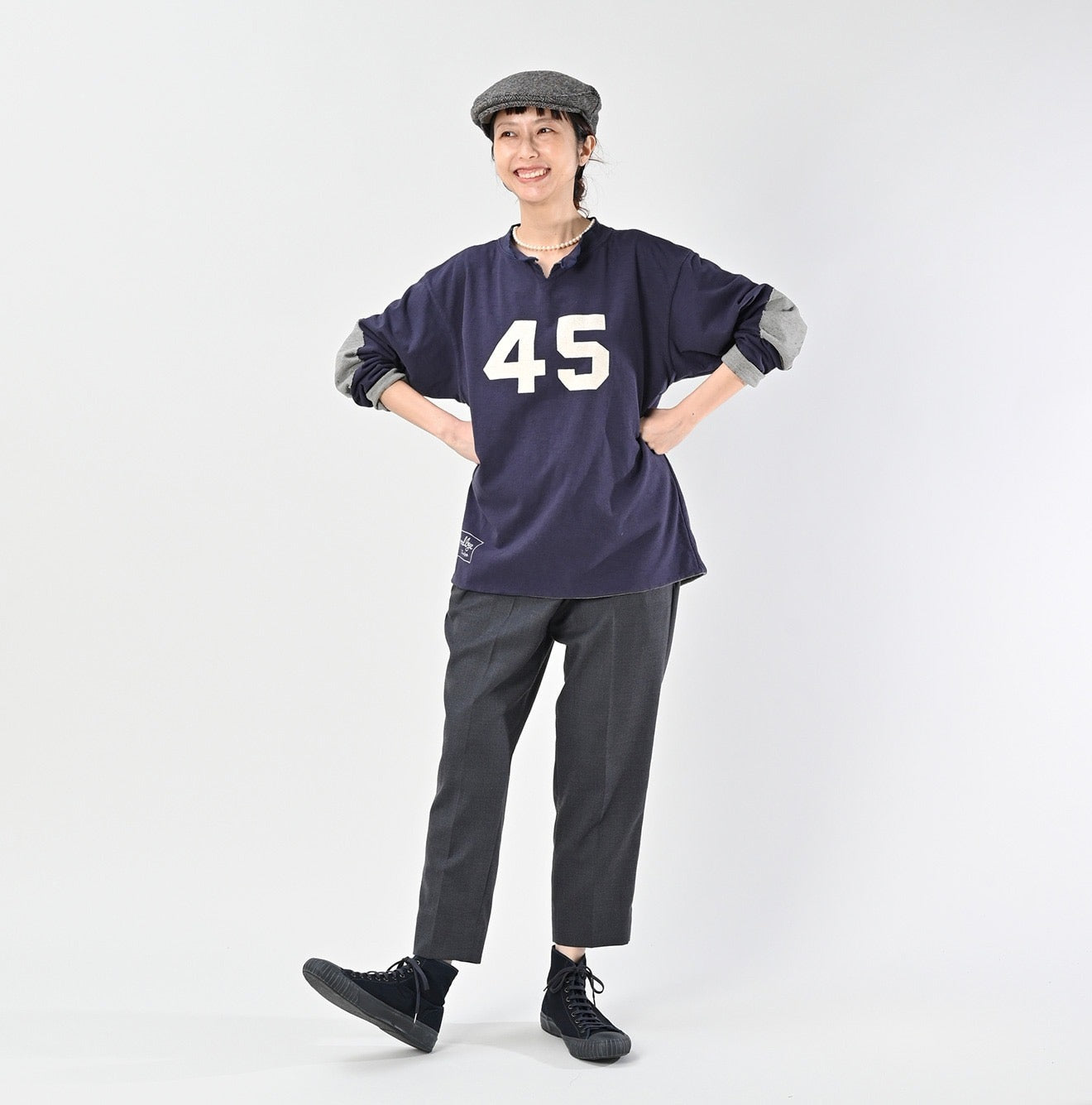 45R長袖接拼Tee