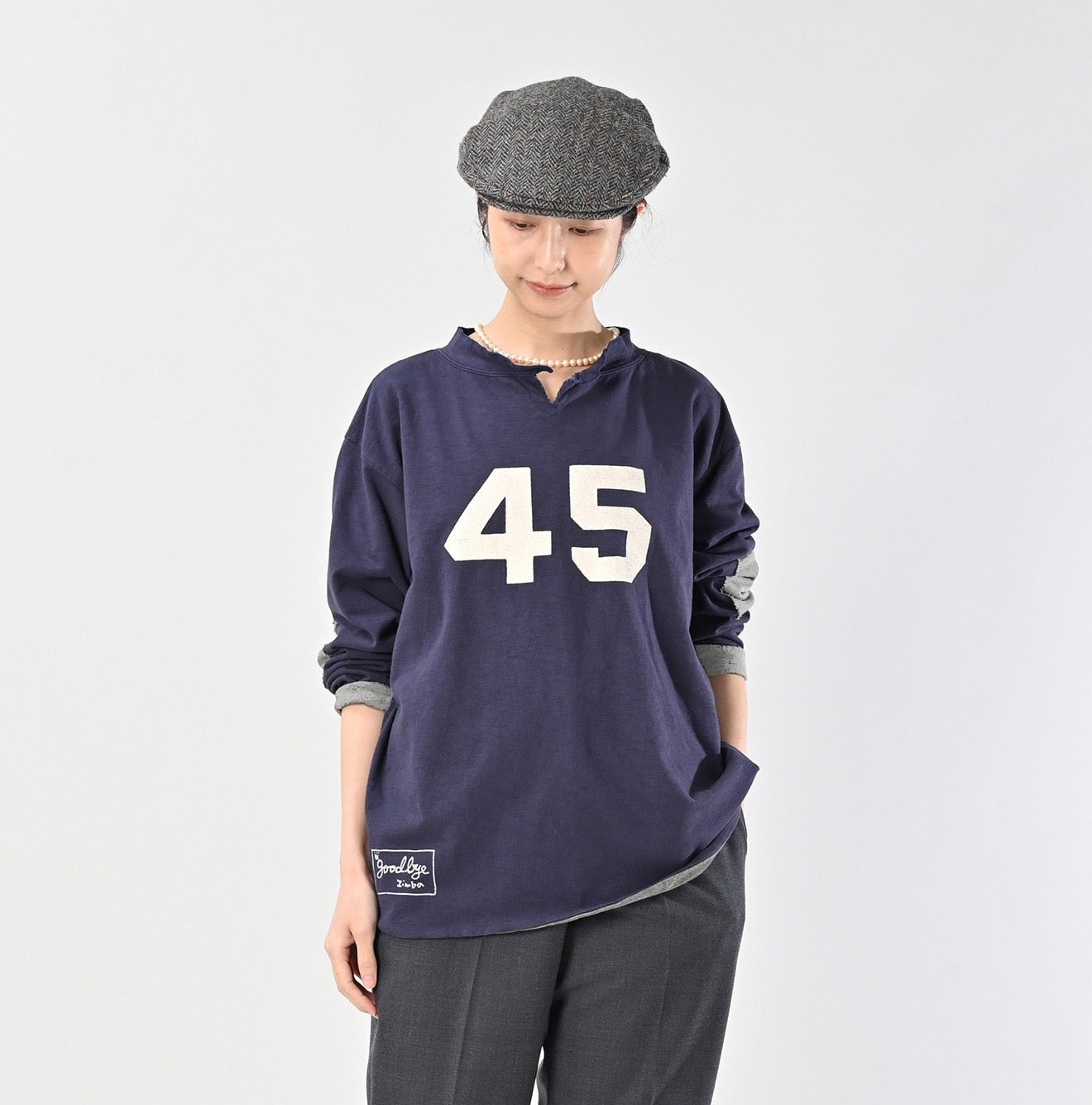 45R長袖接拼Tee