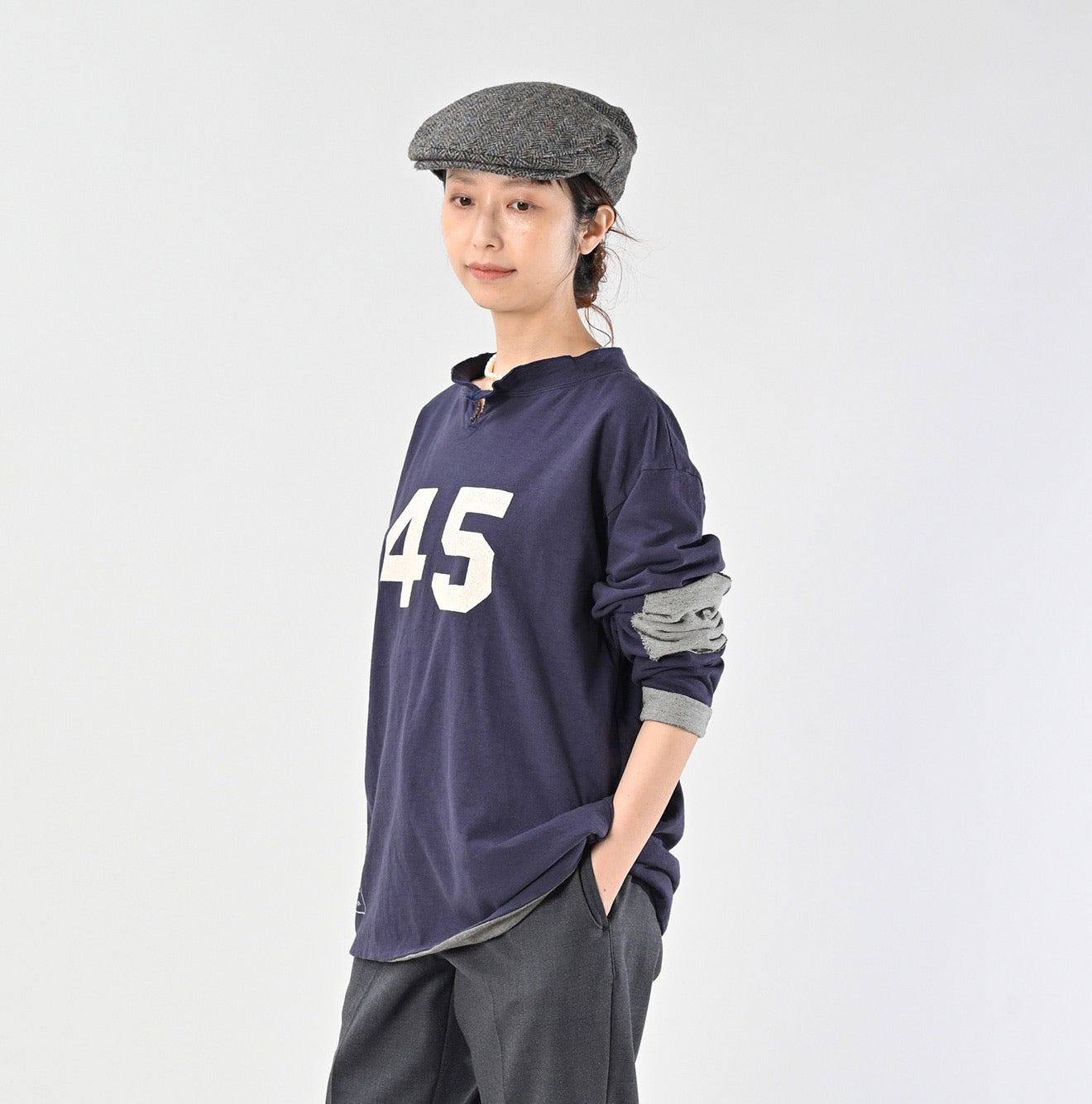 45R長袖接拼Tee