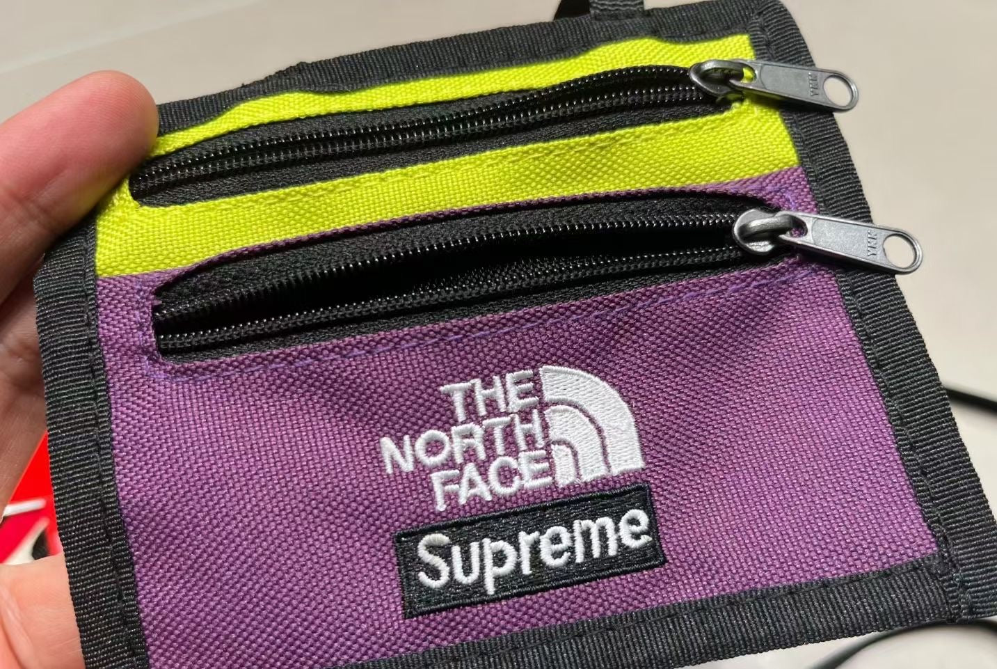 TNF x supreme 撞色帆布袋