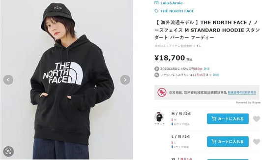 The north face印花hoodies