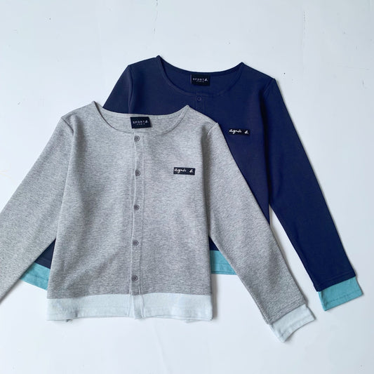 Agnes b 撞色cardigan