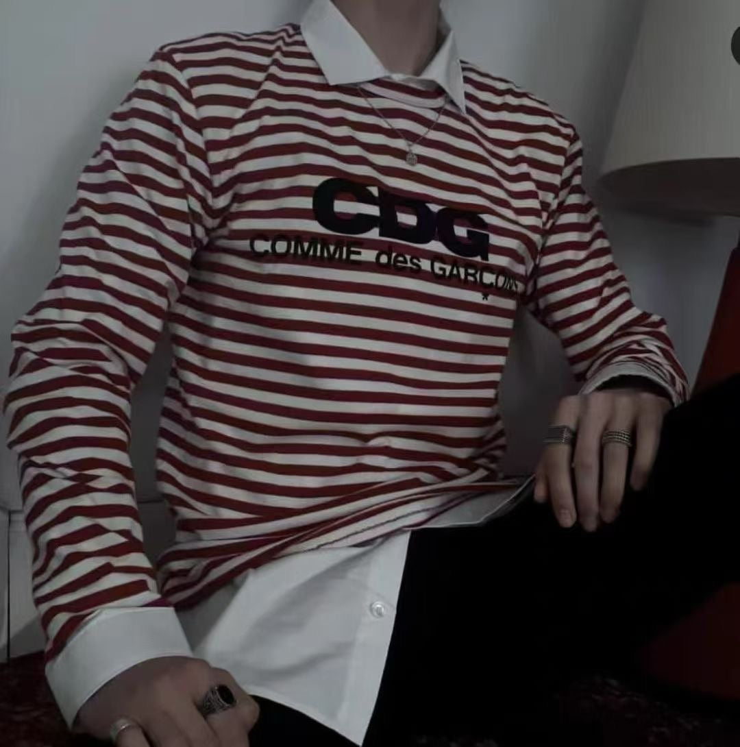 CDG 間條長袖tee