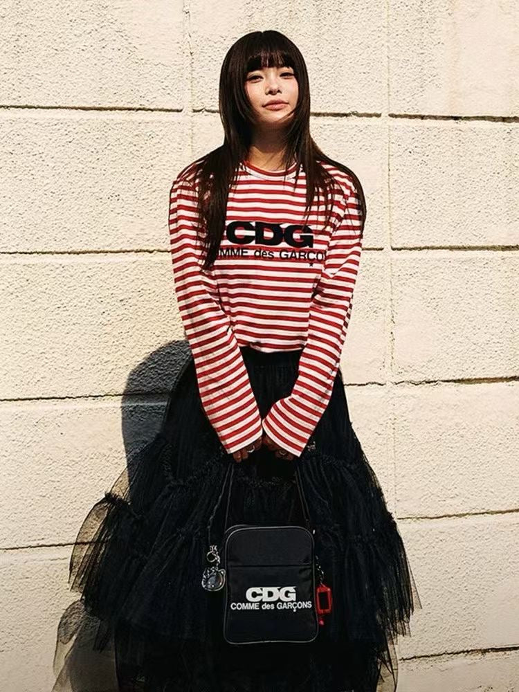 CDG 間條長袖tee