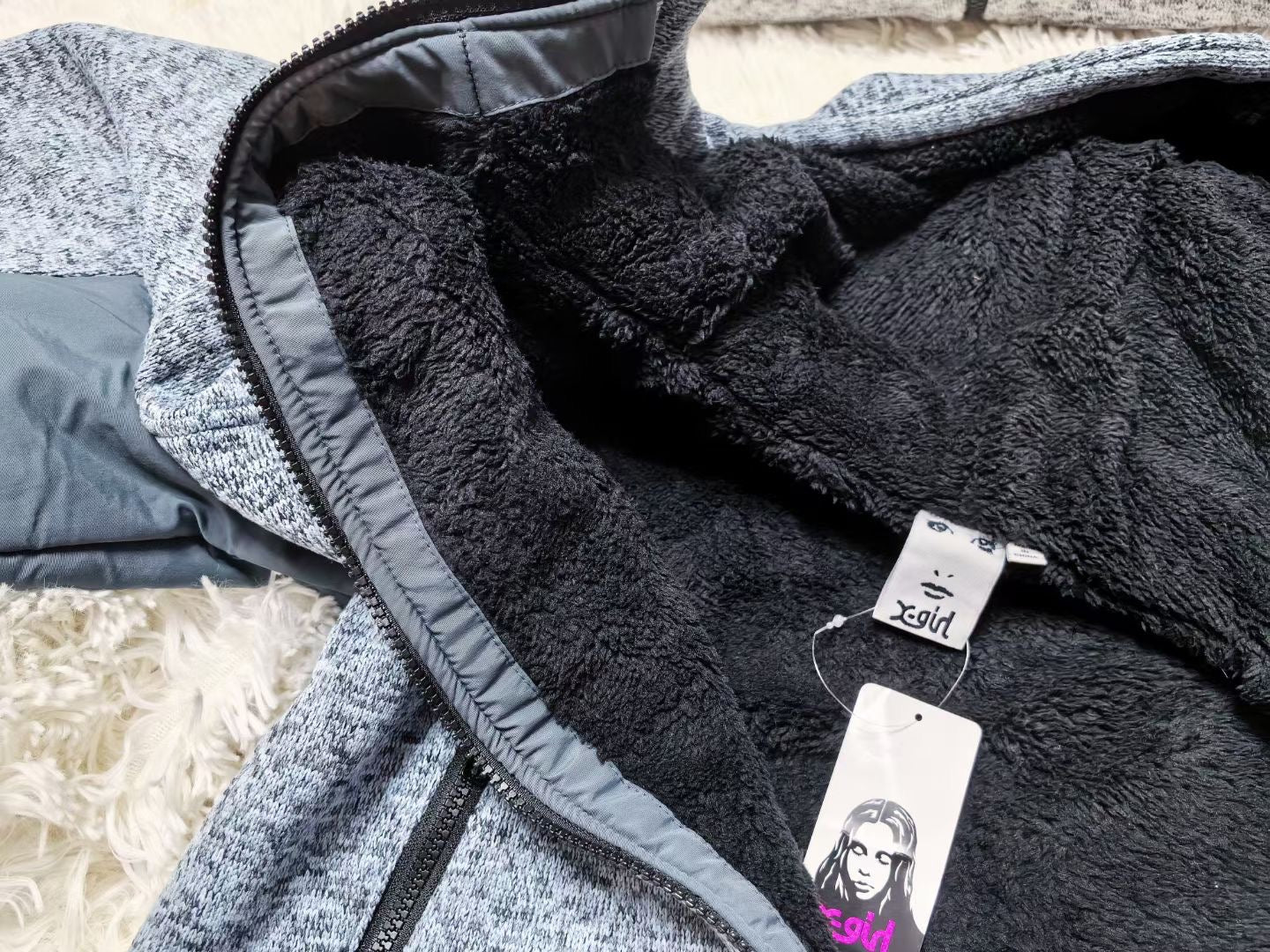 Xgirl 抓絨hoodies jacket
