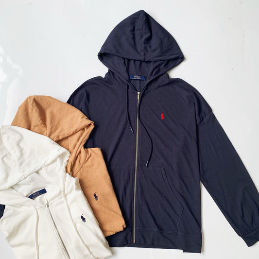 Polo薄身hoodies jacket