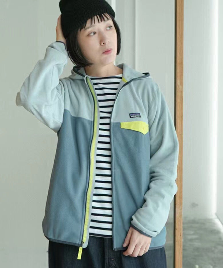 Patagonia撞色抓絨外套