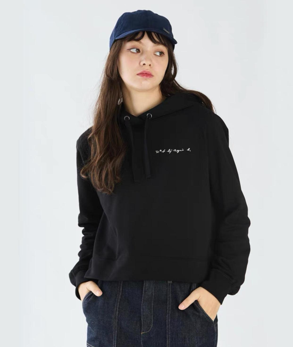 Agnes b 小logo hoodies