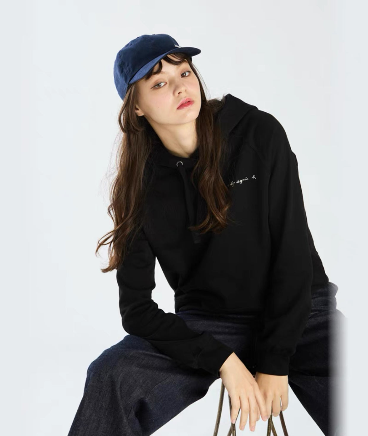 Agnes b 小logo hoodies