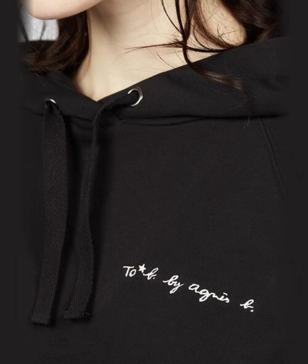 Agnes b 小logo hoodies