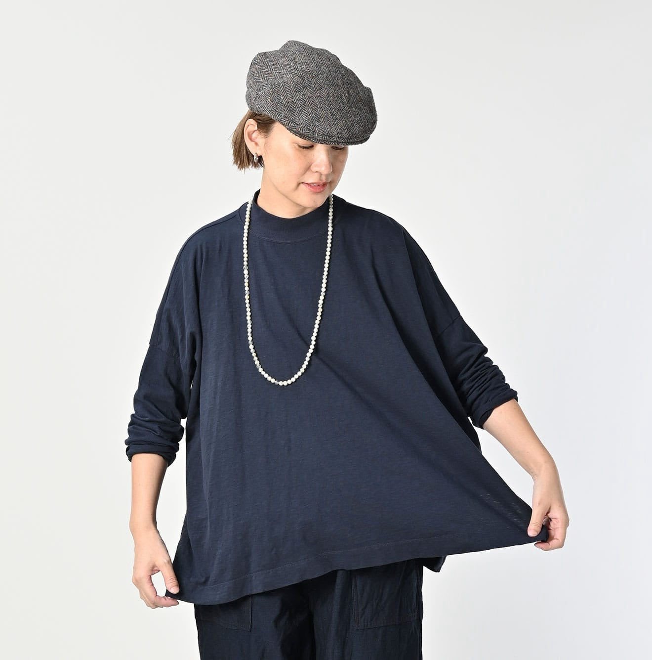 45R高領淨色tee