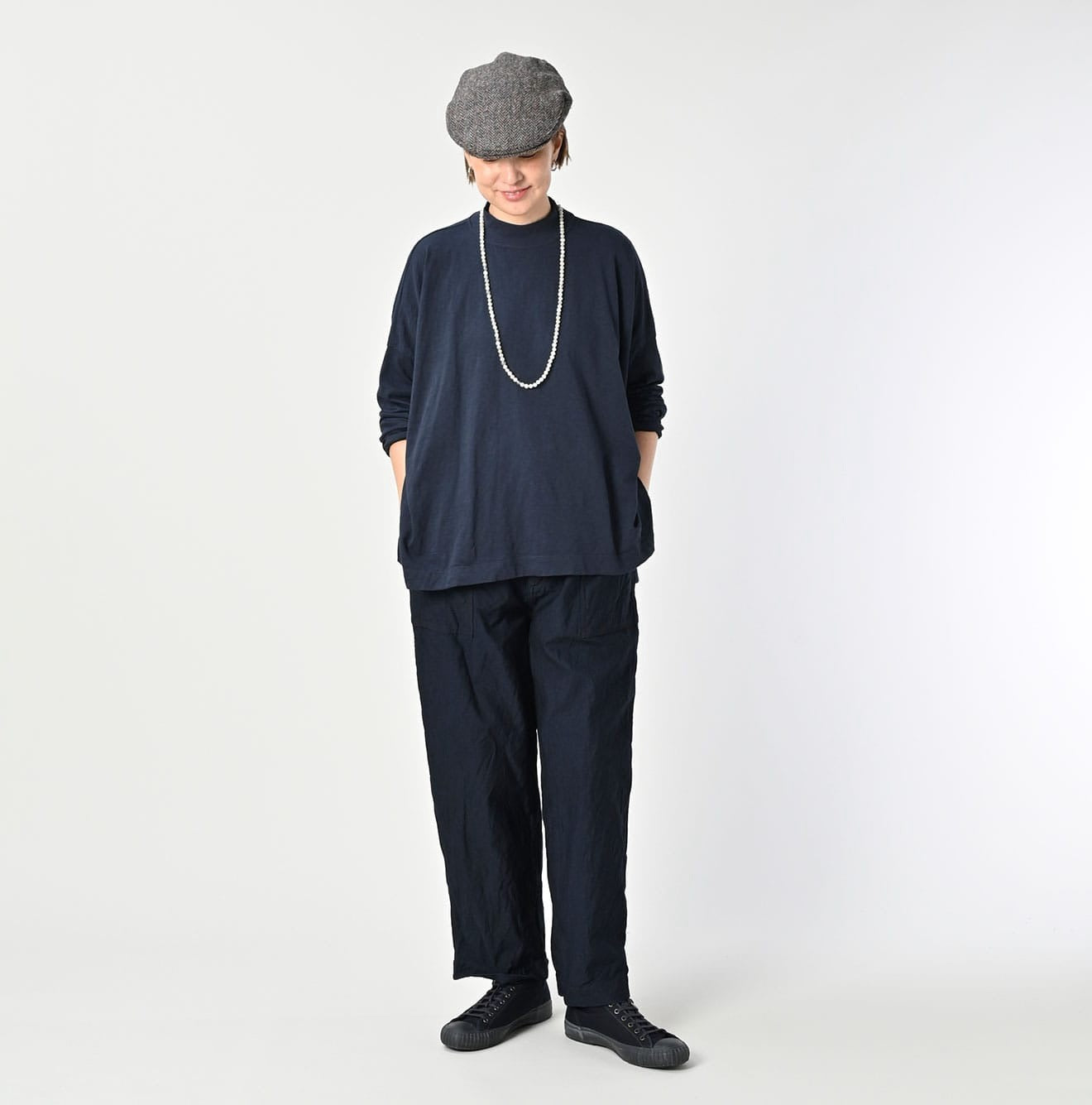 45R高領淨色tee