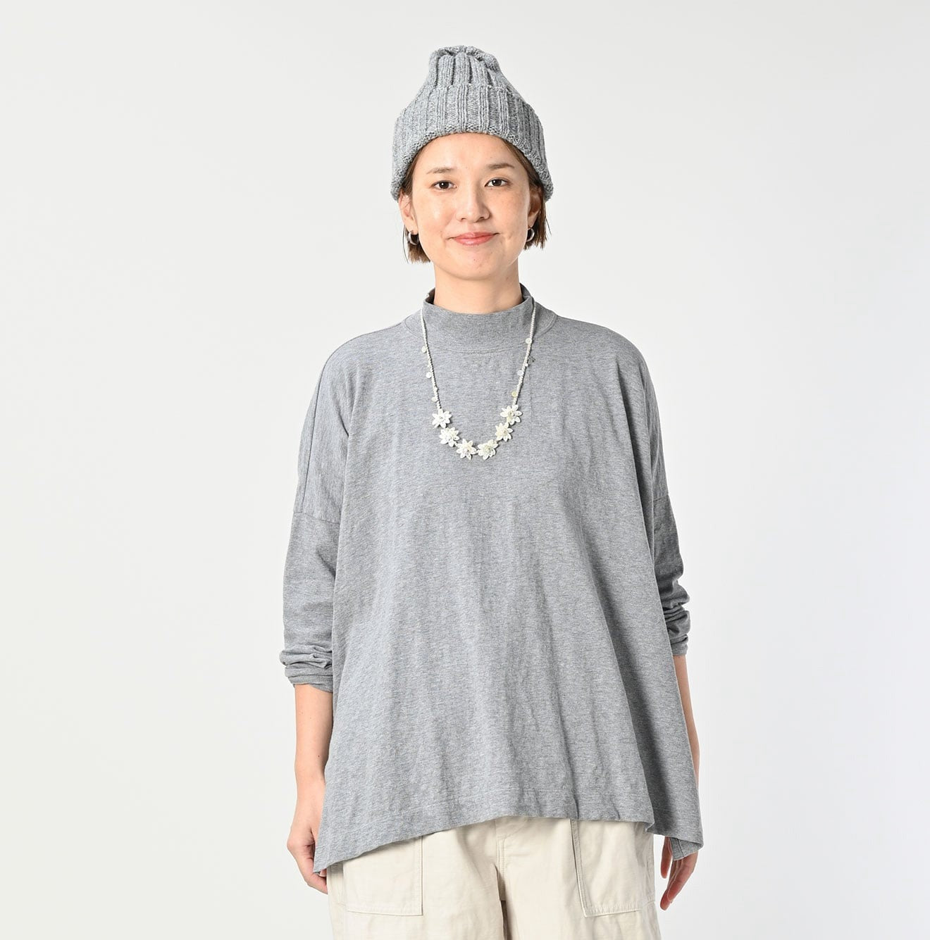 45R高領淨色tee