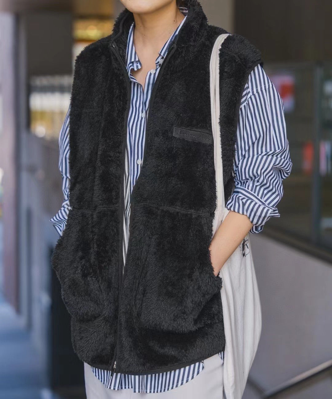 Champion 毛毛背心
