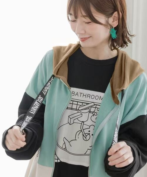 Scolar 接拼hoodies jacket