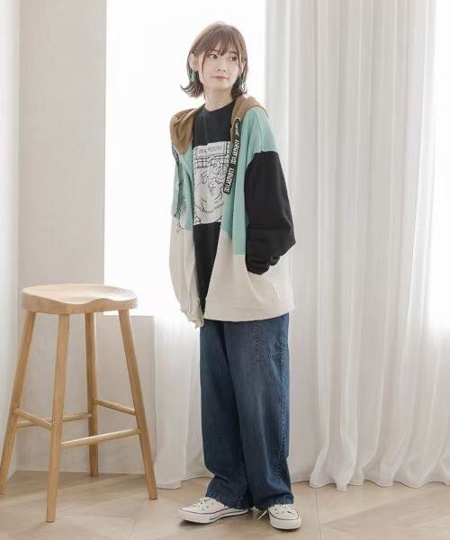 Scolar 接拼hoodies jacket