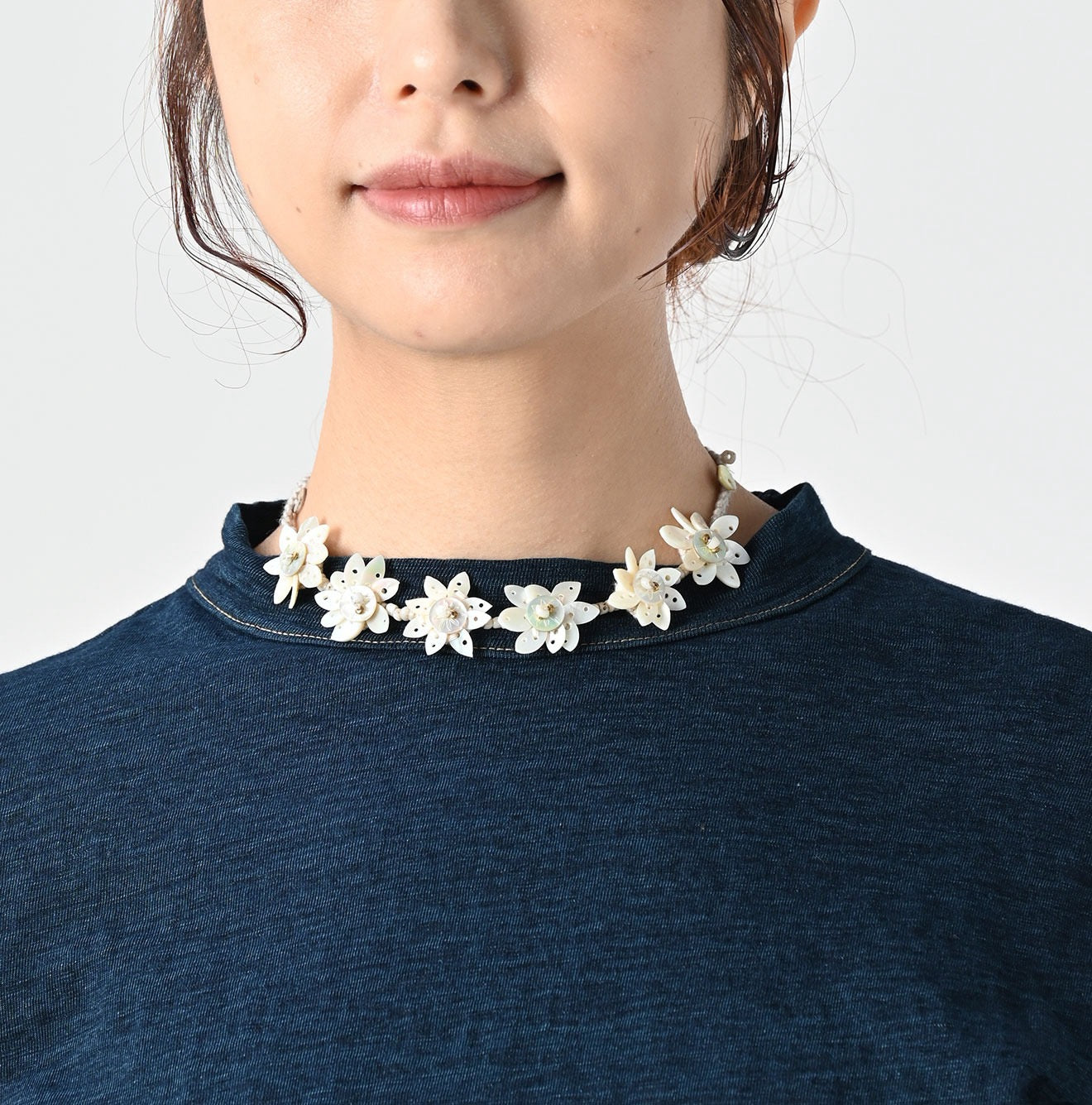 45R 靛藍刺繡長袖tee