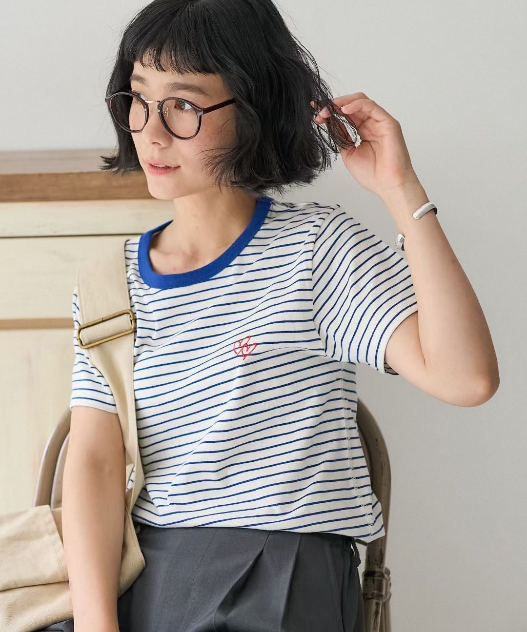 Freaks store 心心刺繡tee