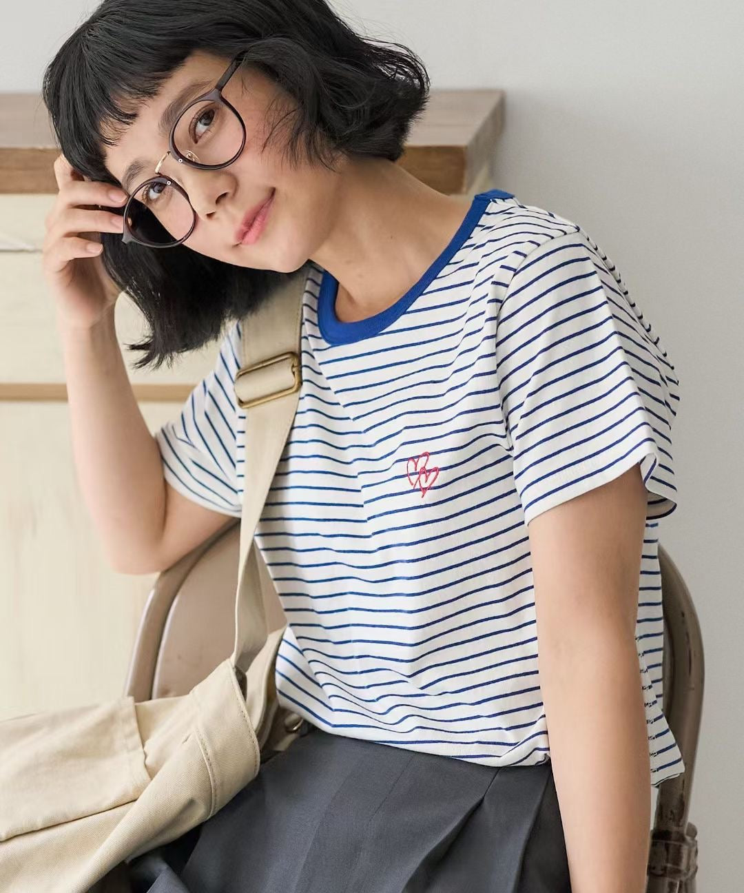 Freaks store 心心刺繡tee
