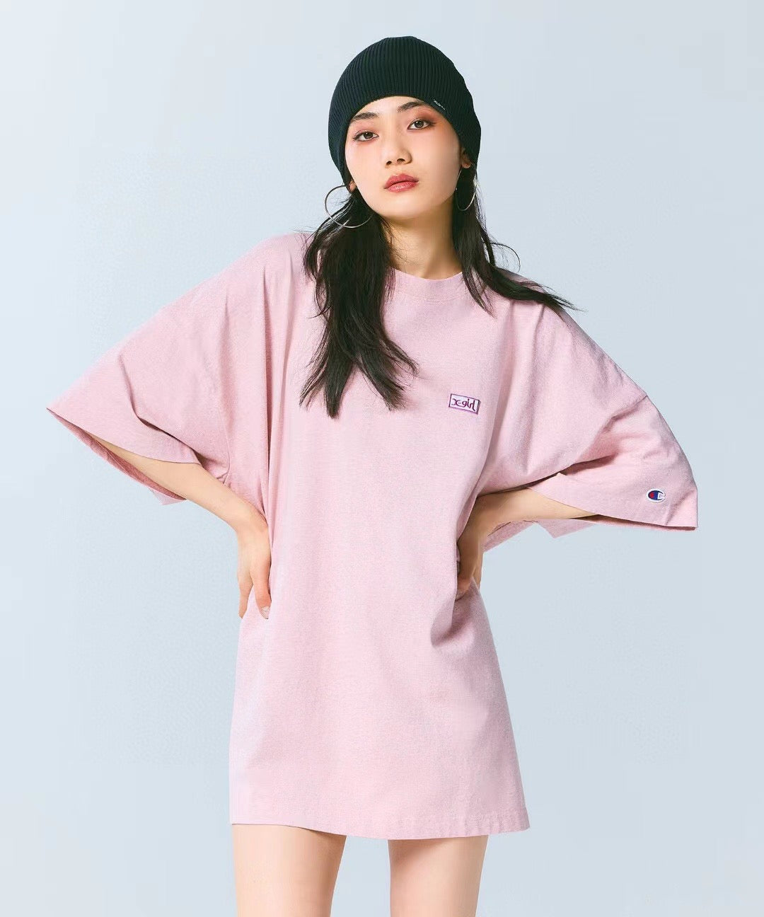 X girl x champion 長tee