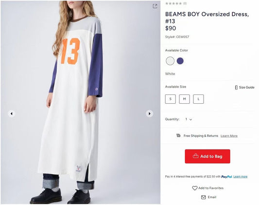 Beams撞色one piece