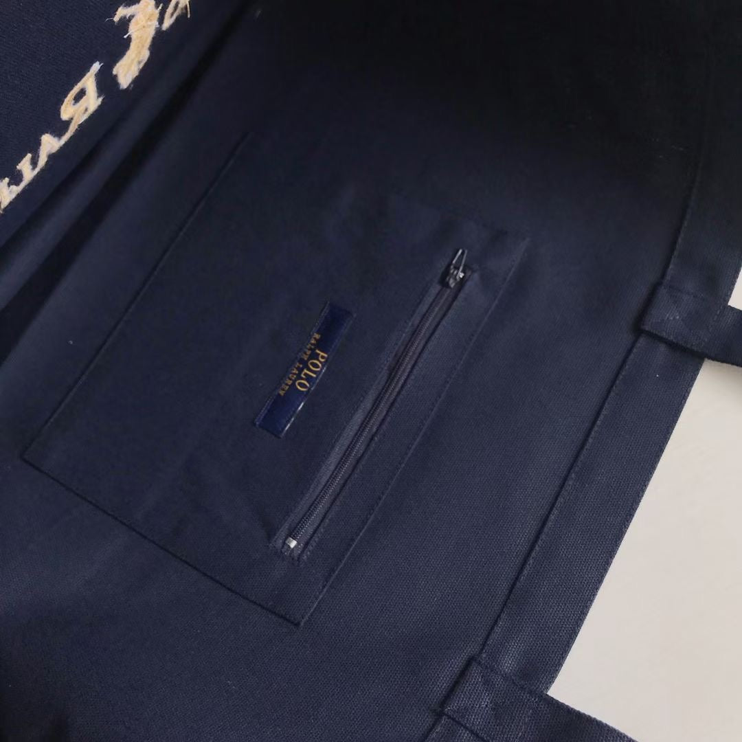 Polo金色刺繡tote bag