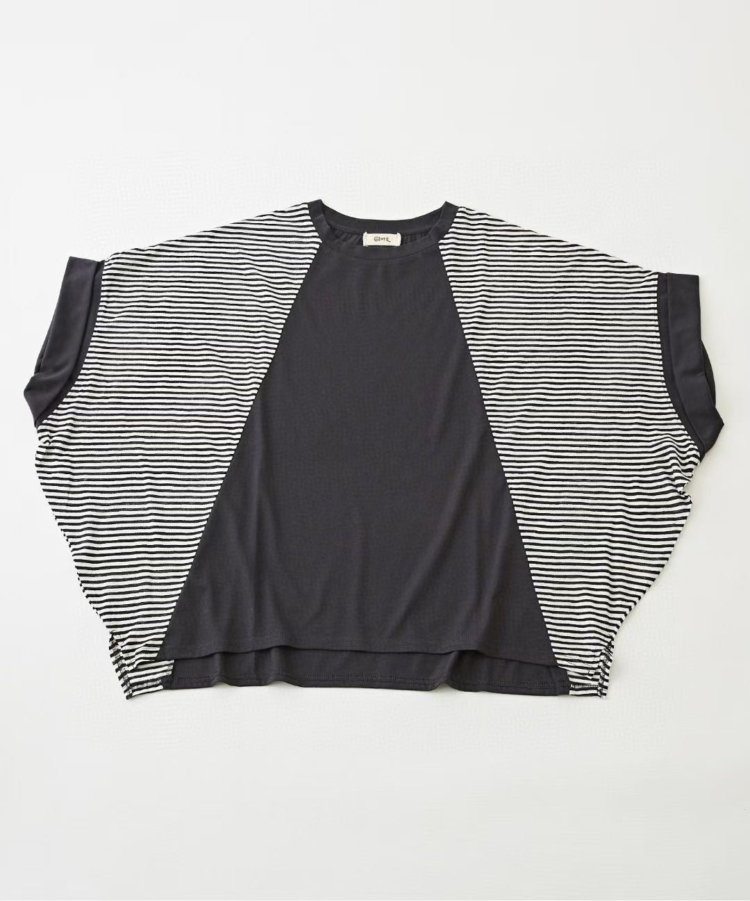 日單蝙蝠袖間條tee