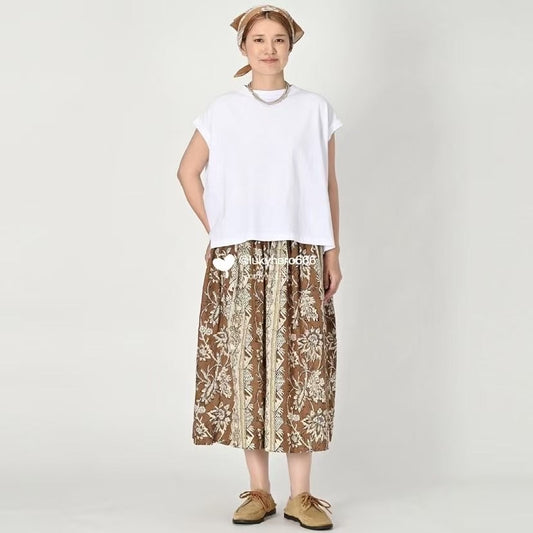 45R flower pattern半折裙