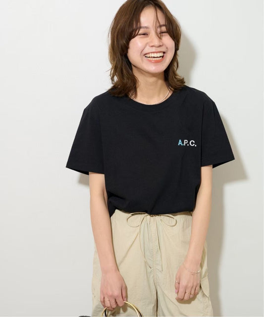 A.P.C 彩色刺繡logo tee