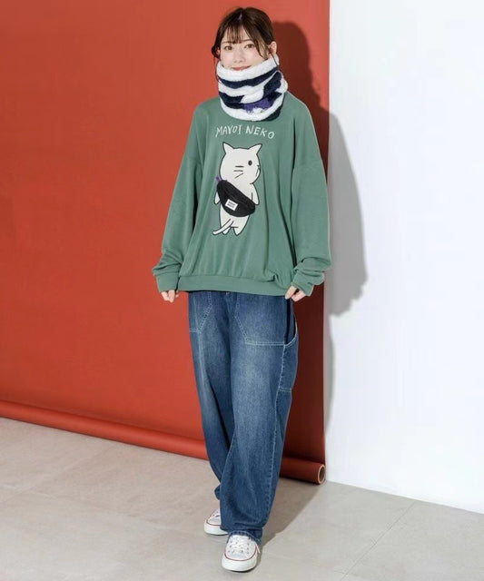 Scolar 貓咪拉鏈袋衛衣